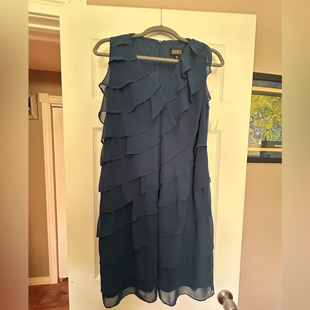 Adrianna Papell Teal  Layered Dress
